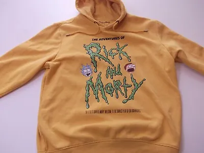Buy Rick And Morty Official Hoodie Mens Large Yellow Primark Hooded Sweatshirt • 9.99£