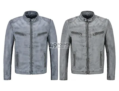 Buy Men's Retro Biker Style Strong 100% Buffalo Leather Jacket SR-02 • 41.65£