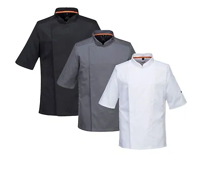 Buy Mesh Pro Chefs Food Kitchen Catering Industry Unisex Jacket Short Sleeve Uniform • 22.99£