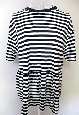 Buy Very Women's Navy Blue White Stripe Short Sleeve Oversized T-shirt Size 10 BNWT • 5.99£