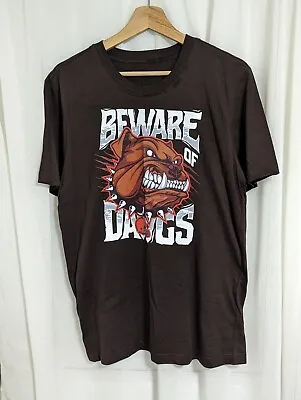 Buy NFL Cleveland Browns T Shirt Beware Of Dawgs Size M Brown • 12.99£