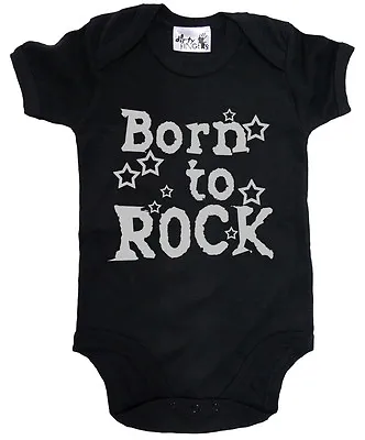 Buy Dirty Fingers  Born To Rock  Baby Bodysuit Babygrow Music Heavy Metal Clothes • 10.95£
