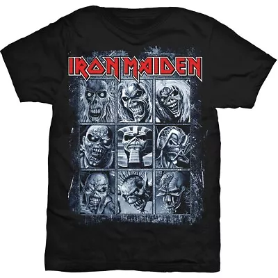 Buy Iron Maiden Official Nine Eddies Mens Black Short Sleeve T-Shirt Band Logo Mediu • 13.95£