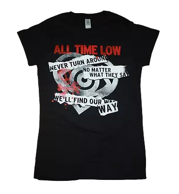 Buy All Time Low - Never Turn Around - Ladies Slim Fit Paint Splatter  T Shirts • 9.99£