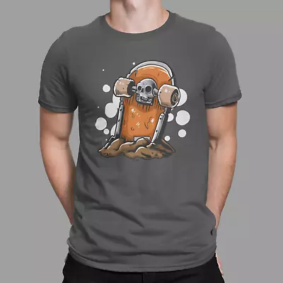 Buy Retro Skateboard T-shirt Tombstone Skull, Grunge Skater Mens Clothing • 12.95£