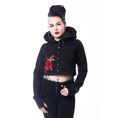 Buy Vixxsin Rea Jacket Black Ladies Goth Emo Punk Gothic Floral Alternative • 33.95£