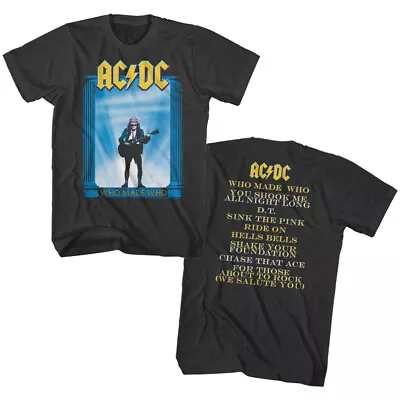Buy ACDC Who Made Who Song List Double Sided Men's T Shirt Official Music Merch • 43.25£