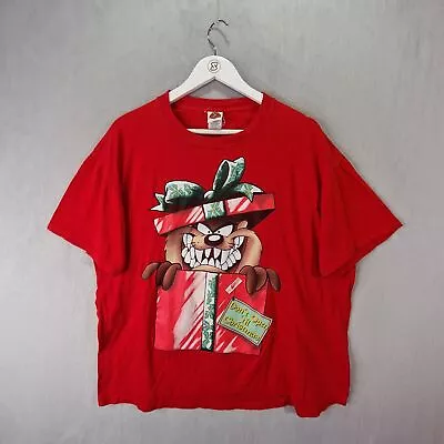 Buy Looney Tunes Taz T Shirt Mens Large Red Vintage Don’t Open Til Christmas Tee • 22.99£