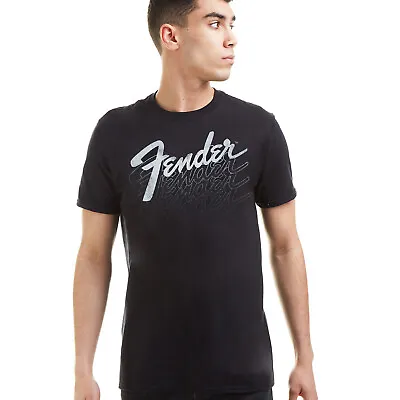 Buy Official Fender Mens Guitars Fade Logo T-shirt Black S - XXL • 11.19£