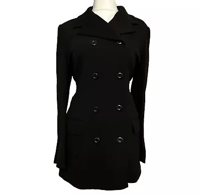 Buy Paris Vintage Philippe Adec Tailored Black Jacket Overcoat Blazer Uk 14 Gothic • 65£