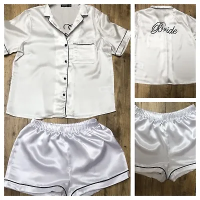 Buy BOOHOO Bride Shorts Pyjamas - Top Size 12 - Shorts Size 8 • 2.65£
