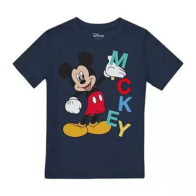 Buy Disney Boys T-shirt Mickey Mouse Word Top Tee 3-8 Years Official • 9.99£
