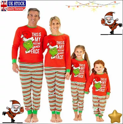 Buy The Grinch Christmas Pyjamas Family Matching Boy Girl PJs Set Nightwear Pajamas • 12.91£