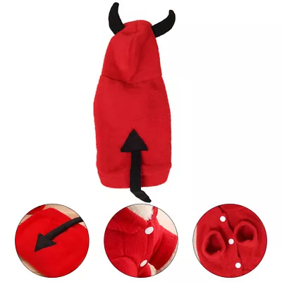 Buy  Red Pet Transformation Costume Christmas Hoodie Halloween Clothes • 6.89£