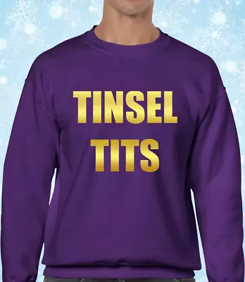 Buy Tinsel T*ts Christmas Jumper Festive Xmas Top Joke Funny Gift Cool Design Fun • 15.99£