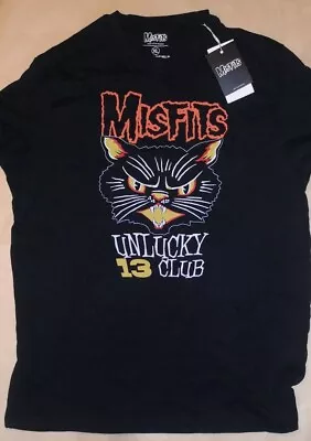 Buy Misfits Unlucky 13 Club T-Shirt Black Short Sleeve With Tags • 14.99£
