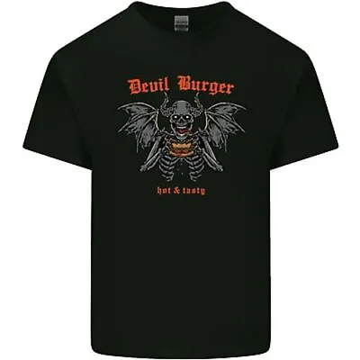 Buy Devil Burger Demon Satan Grim Reaper BBQ Mens Cotton T-Shirt Tee Top • 10.99£