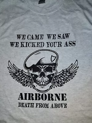 Buy Airborne We Kicked Your Ass T-shirt Small Brand New Ash Grey Special Forces Army • 9.25£