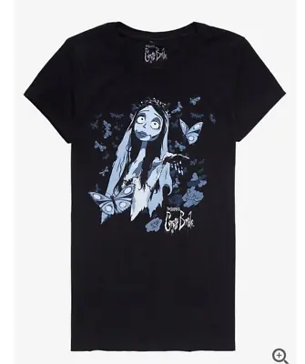 Buy Hot Topic Corpse Bride Emily Butterflies Girls T-Shirt Black Size M Tim Burton • 19.79£