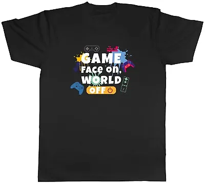 Buy Video Gamer Mens T-Shirt Game Face On World Off Funny Tee Gift • 8.99£