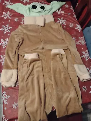 Buy Star Wars GROGU Baby Yoda Pajamas Womens Hooded One Piece Union Suit Mandalorian • 3.22£