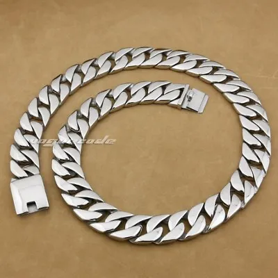 Buy Stainless Steel Unique Huge Heavy Necklace Mens Biker Rock Jewellery 5D001NC • 71.28£