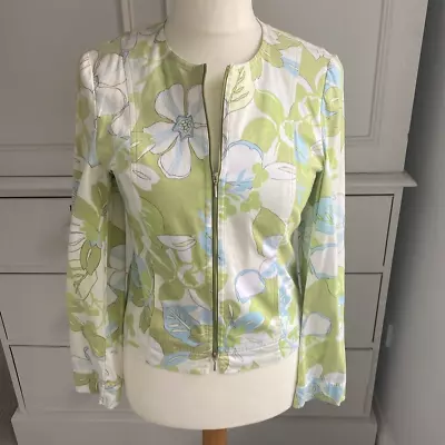 Buy VERSE German Brand Stylish Floral Print Stretch Cotton Zip Jacket Sz EU 38 UK 10 • 6£