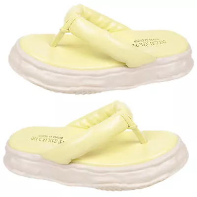 Buy 1 Pair Flip Flop Slippers Solid Stable Bright Color Open Toe Sandals Cute • 28.03£