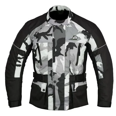 Buy Mens Motorcycle Camoflage Jacket Motorbike Grey Camo  Waterproof With Ce Armour • 49.99£