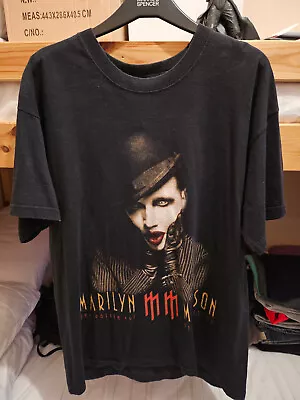 Buy Vintage Marilyn Manson T-Shirt L Golden Age Of Grotesque Black Band Tee • 40£