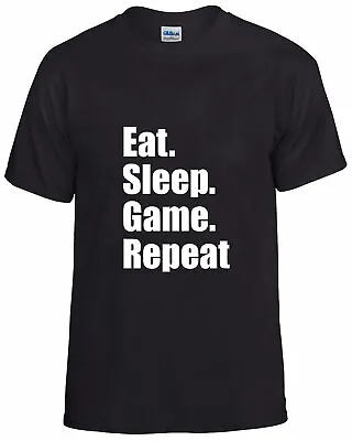 Buy Eat Sleep Game Repeat, Funny Gamer PC T-shirt - Tee For Gaming Fans, Geeks • 11.49£