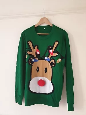 Buy WomenLED Ugly Christmas Pullover Light Up Ugly Sweater Crew Neck Xmas Knitted... • 8.50£