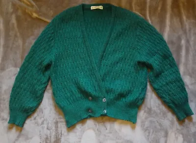 Buy St Michael Forest Green Mohair Blend Cardigan Size 20 • 29.90£