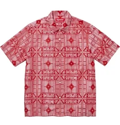 Buy Supreme Tray Jacquard S/S Shirt - Red - XL - Brand New - Confirmed Order • 175£