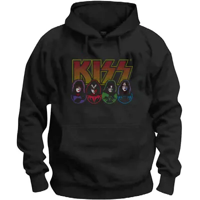 Buy KISS Unisex Pullover Hoodie: Logo, Faces & Icons Black Cotton • 26.99£