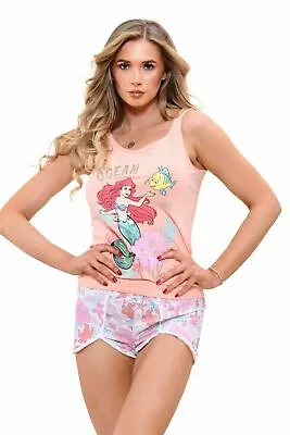 Buy Ladies Official Disney Ariel - The Little Mermaid Short Pyjamas 4-6 Up To 22-22 • 5.99£
