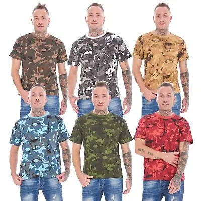 Buy Mens 3 Pack Camouflage Military Army Cotton T-Shirts Paintball Gym Camo Tops • 11.99£