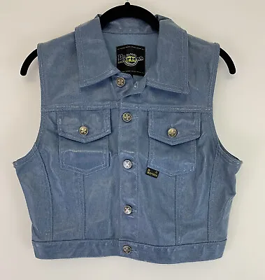 Buy Women's Dr. Doc Martens Blue Coated Cropped Vest Size Large • 37.89£