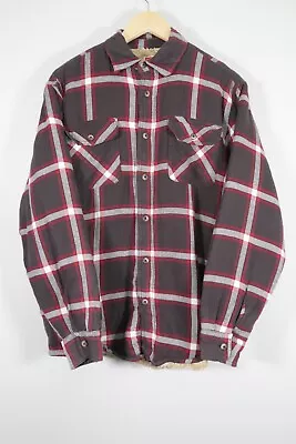Buy Wrangler Sherpa Flannel Check Plaid Western Shirt Jacket Mens Small • 28.99£
