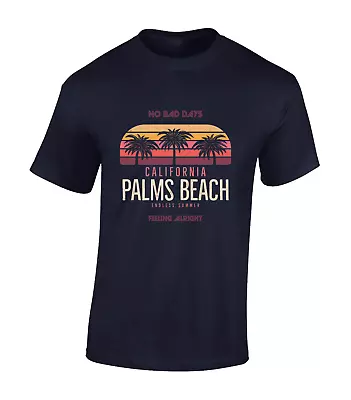 Buy Palms Beach California Mens T Shirt Cool Summer Beach Holiday Casual Top • 7.99£
