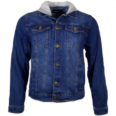 Buy Men's Jean Jacket Distressed Blue Denim Classic Long Sleeve Jean Trucker Jacket • 77.05£