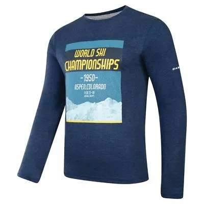 Buy Dare2b Mens T Shirt Summer Running Gym Coalesce Cotton Graphic Long Sleeve Blue • 11.99£