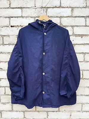 Buy Vintage 1940s Smock Jacket -  Indigo Blue/ White / Orange - Button Down Swedish • 39.95£