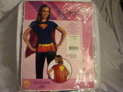 Buy DC Comics Super Girl T-shirt With Cape, Ladies XL Halloween Costume, BRAND NEW • 7.58£