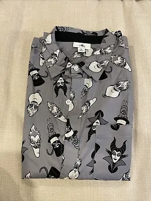 Buy Disney Men’s Button Down VILLAINS Collared Shirt Disney Store Polo New Size S • 36.68£