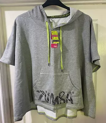 Buy ZUMBA Ladies Super Wide Fit Sleeveless Hoodie Unusual Style, Grey, Dance Small • 9.75£