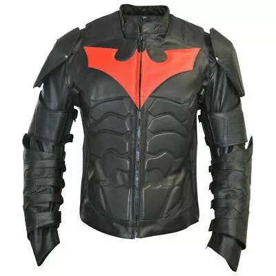 Buy Batman Motorbike/Motorcycle Leather Jacket In Cowhide/ 5 Protections/ All Sizes • 158.88£