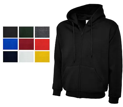 Buy Mens Zip Up Hoodie Hooded Sweatshirt - FULL ZIP PLAIN HIGH QUALITY HOOD JACKET • 19.99£