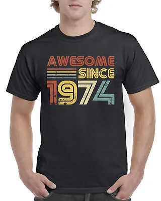 Buy Mens 50th Birthday Gifts For Him T Shirt 50th Present 50 Years Old Born In 1974 • 12.99£