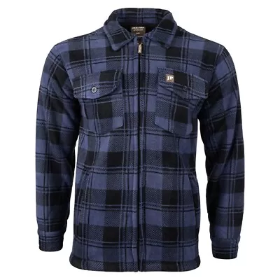 Buy Jack Pyke Tundra Shirt Check Navy Zipped Fleece Lined  • 26.50£
